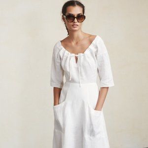 Reformation White/Cream Blanchard Linen Dress